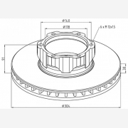 ΔΙΣΚΟΠΛΑΚΑ MERCEDES [304X91X30/6X12X1.5]