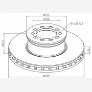 ΔΙΣΚΟΠΛΑΚΑ MERCEDES [335X102,5x34]