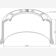 ΤΑΜΠΟΥΡΟ BPW 420x200/259mm 10X23