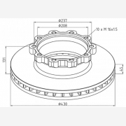 ΔΙΣΚΟΠΛΑΚΑ SCANIA [430X131X45/18] ΕΜΠΡΟΣΘΙΑ-ΟΠΙΣΘΙΑ