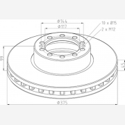 ΔΙΣΚΟΠΛΑΚΑ DAF [378x99x45 ]ΕΜΠΡΟΣ