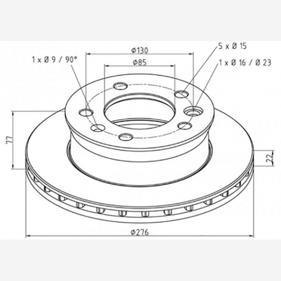 ΔΙΣΚΟΠΛΑΚΑ MERCEDES [276X77X22]