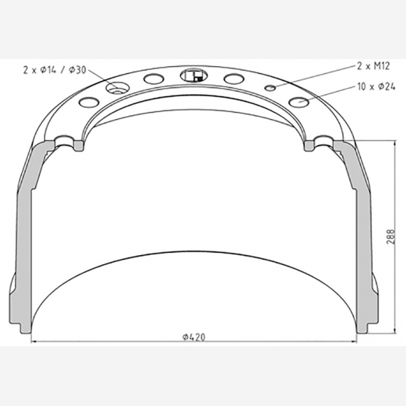 ΤΑΜΠΟΥΡΟ DAF 420x200/288mm OΠF95 10X24