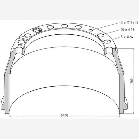 ΤΑΜΠΟΥΡΟ ΜΒ 410x160/280mm ΟΠ.