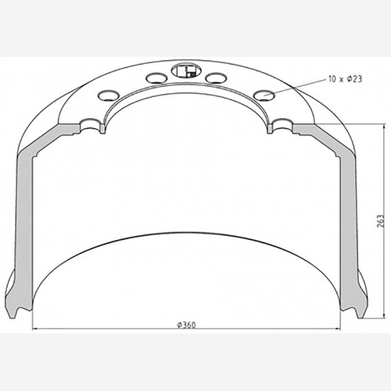 ΤΑΜΠΟΥΡΟ BPW 360x200/263mm 10X23