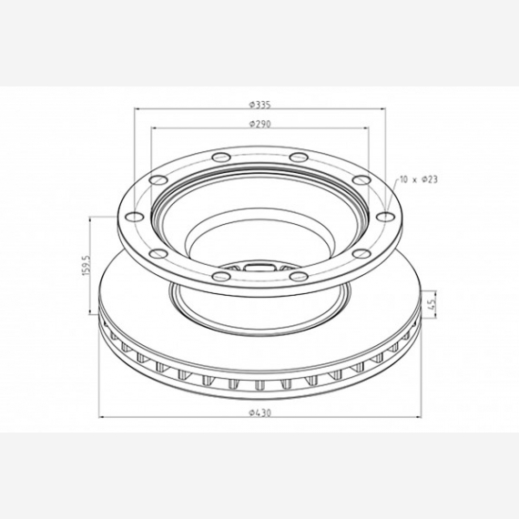 ΔΙΣΚΟΠΛΑΚΑ BPW [430X159,5X45/17]
