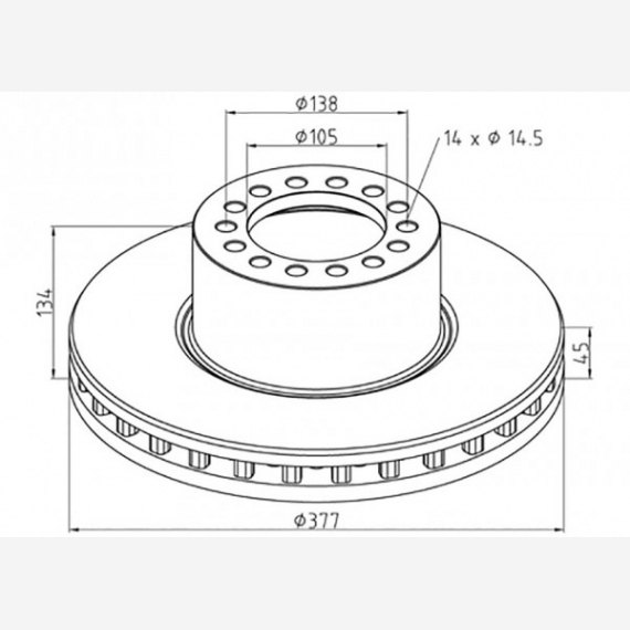 ΔΙΣΚΟΠΛΑΚΑ MERCEDES [377X45X134]