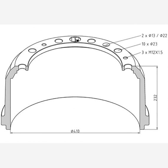 ΤΑΜΠΟΥΡΟ MAN 410x180/232mm 10X23