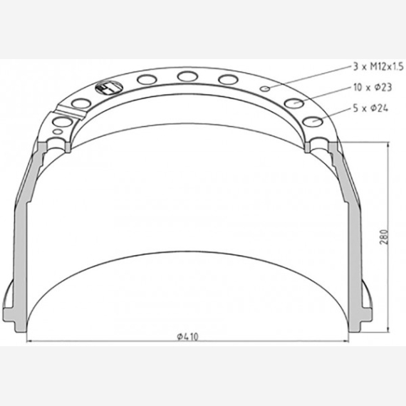 ΤΑΜΠΟΥΡΟ ΜERCEDES 410x180/280mm ΟΠ