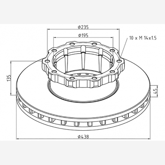 ΔΙΣΚΟΠΛΑΚΑ MERCEDES [438Χ135Χ45]