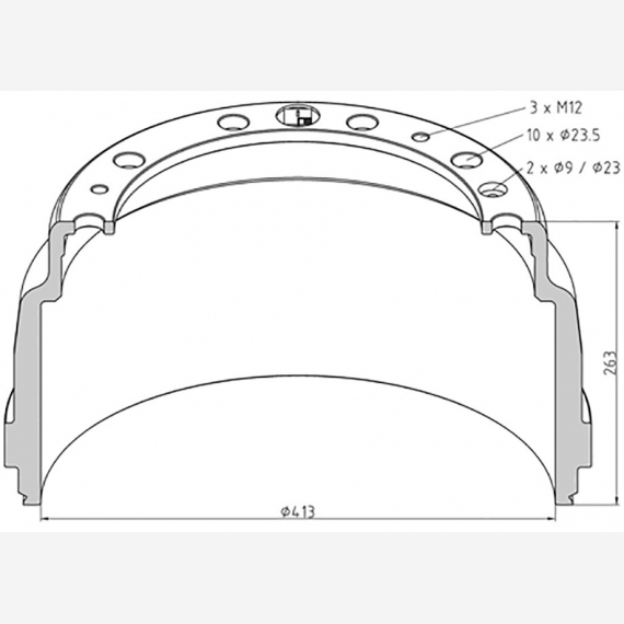 ΤΑΜΠΟΥΡΟ SCANIA 413x180/263mm ΟΠ.