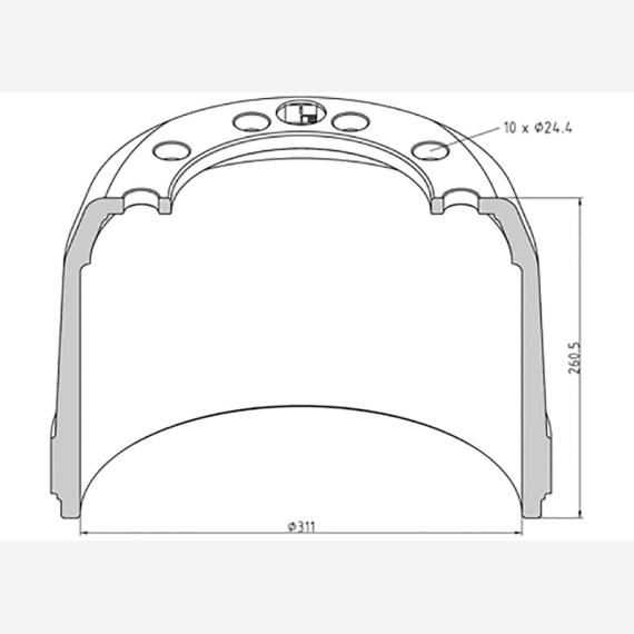 ΤΑΜΠΟΥΡΟ ROR 311x190/260mm 10X24,4