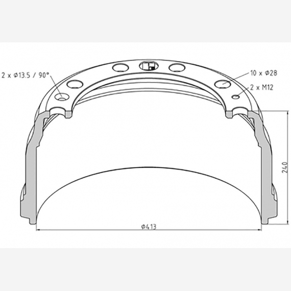 ΤΑΜΠΟΥΡΟ VOLVO 413x150/240mm F12 ΕΜ.