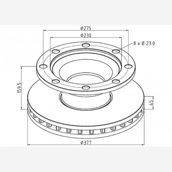 ΔΙΣΚΟΠΛΑΚΑ BPW [377Χ159.5X45/8Q]